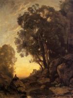 Corot, Jean-Baptiste-Camille - The Italian Goatherd, Evening